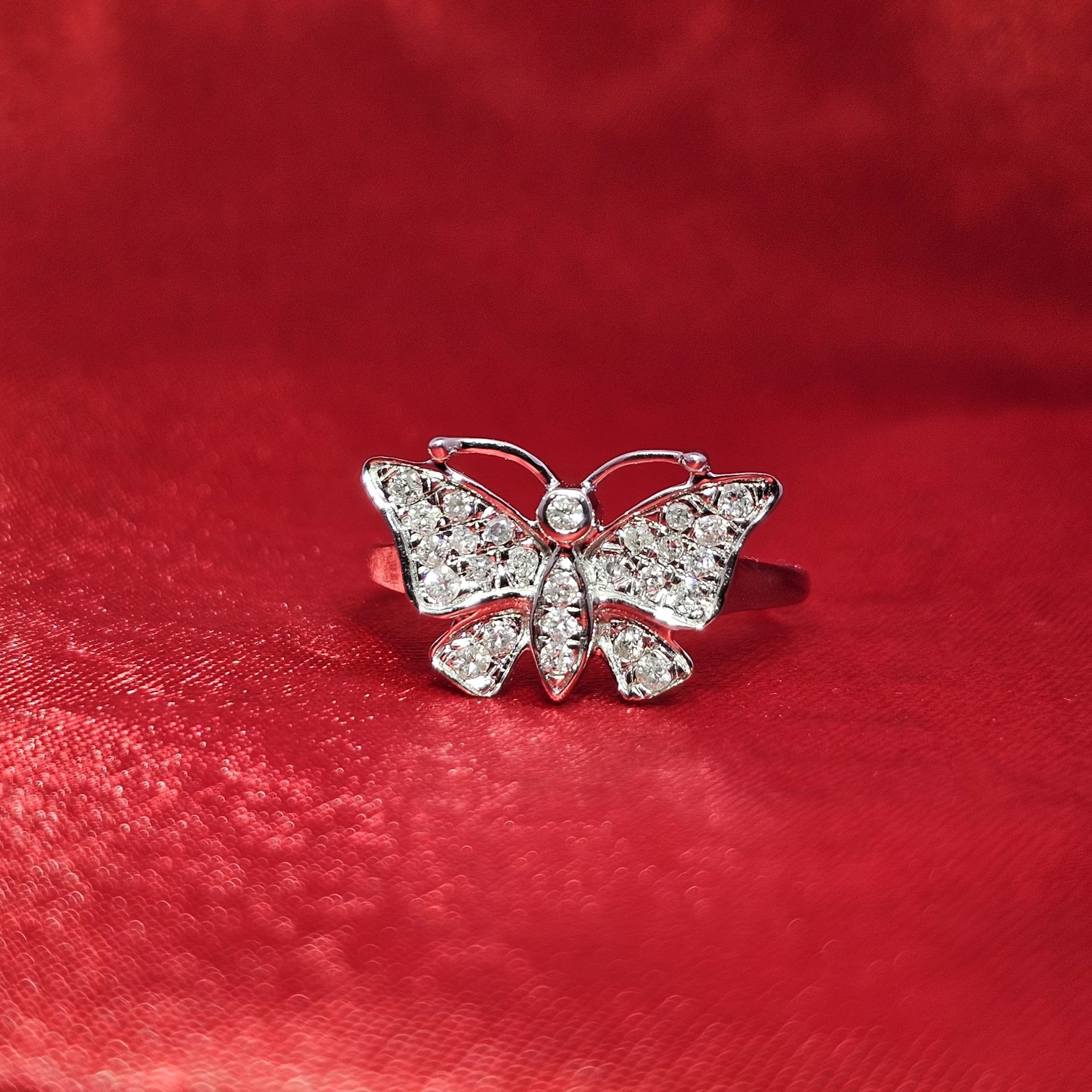10k Yellow Gold Diamond butterfly Ring 0.27 ctw