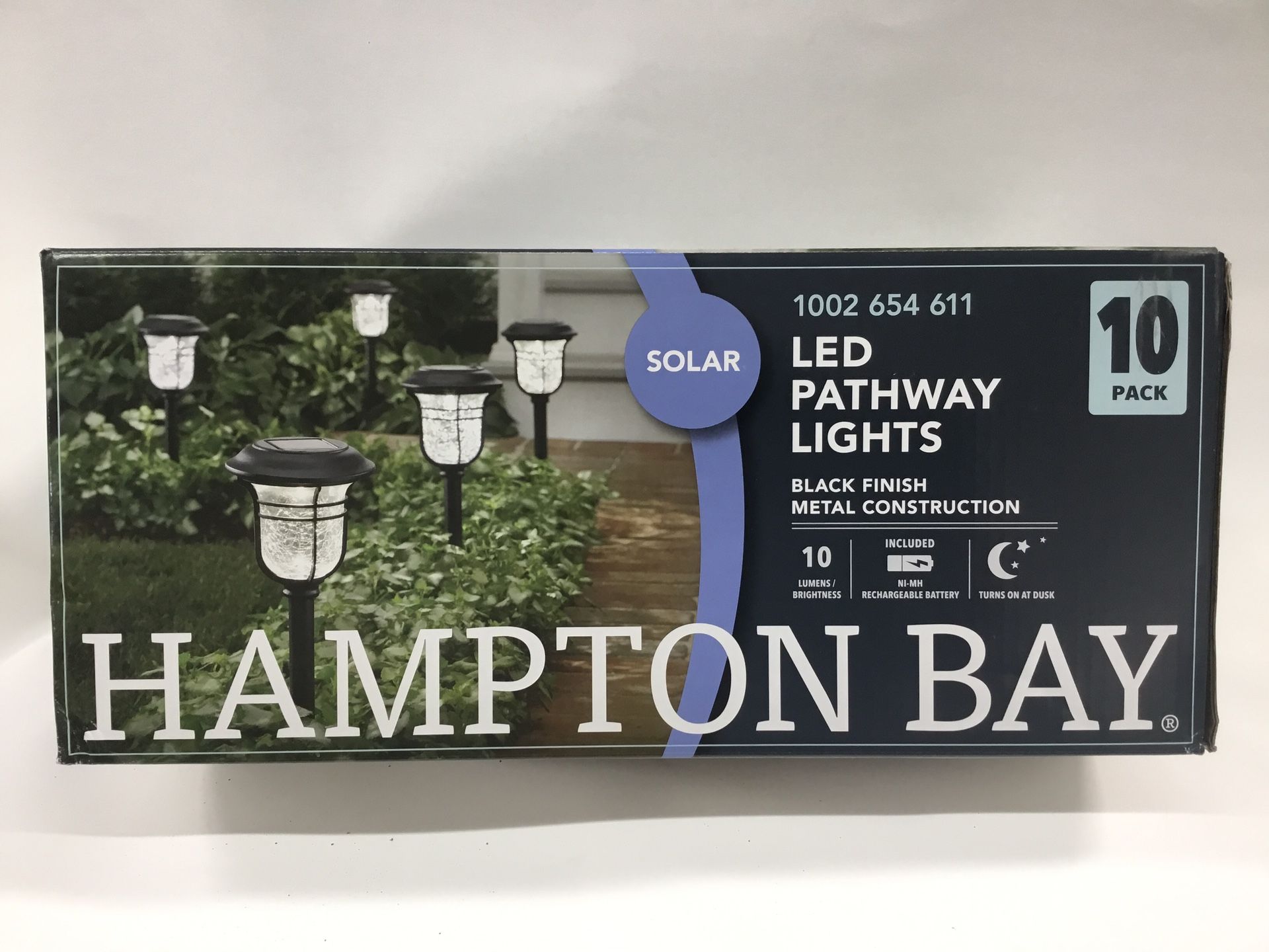 Hampton Bay Jefferson Solar 10 Lumens Black Integrated LED 3000K Warm