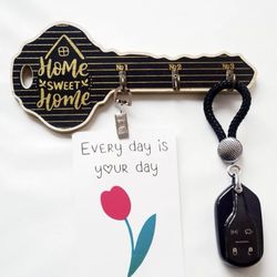 Key Design Wall Hook, Creative Self Adhesive Hook For Home Decor