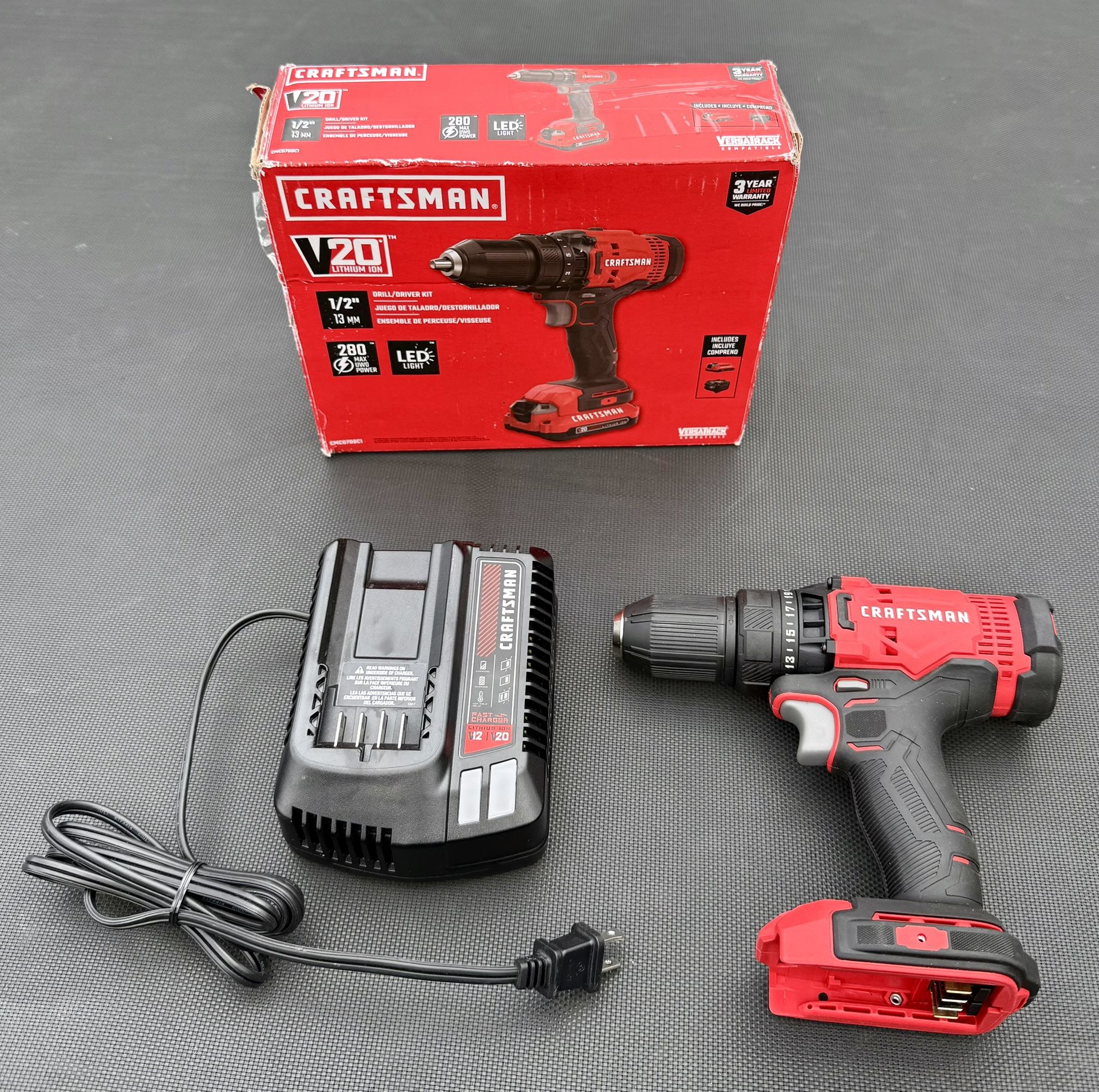 New in Box CRAFTSMAN 20V Drill Driver with Fast Charger