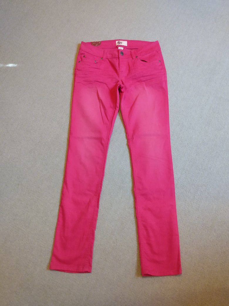 BRAND NEW WITH TAG LADIES SO SKINNY PINK JEANS JUNIORS SIZE 9