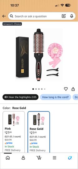IUI Volume & Glow Hot Air Brush Rose Gold