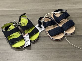 Set of 2 New Zara Baby Toddler unisex Navy Blue sandals velcro sz 6 6.5