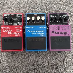 BOSS Pedal Bundle: RC-2 Loop Station, CS-3 Compression Sustainer, BF-3 Flanger