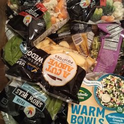 Gently riped produce vegan box assorted products for $15-$20