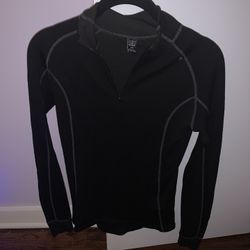 Black Helly Hansen  Merino Wool  1/4 Zip, Medium