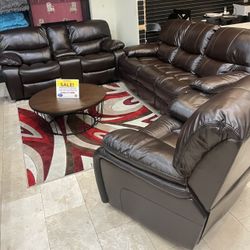 MODERN NEW MADRID RECLINING SOFA AND LOVESEAT SET ON SALE ONLY $1299. IN STOCK SAME DAY DELIVERY 🚚 EASY FINANCING 