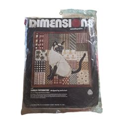Dimensions #2009 White Siamese Patchwork Needlepoint Kit 1978