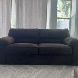 Sofa Bed Double Size Brown Velvet 