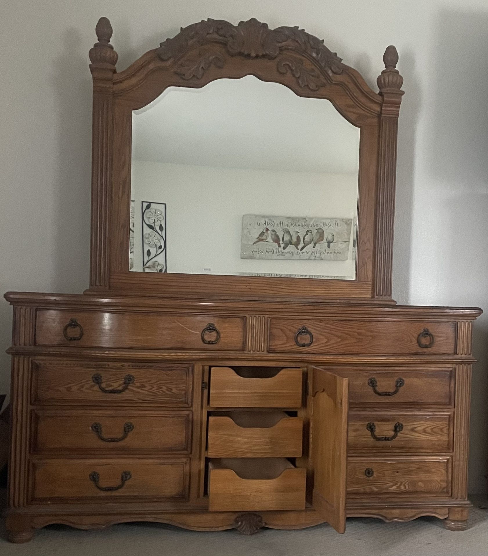 Mirrored Dressers Solid Wood Strong 6ft Wide 18.5 Deep 36  Tall