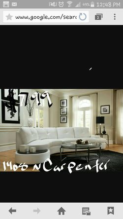 Beautiful Pure White Sectional with built in wood coffee table !!Brand New