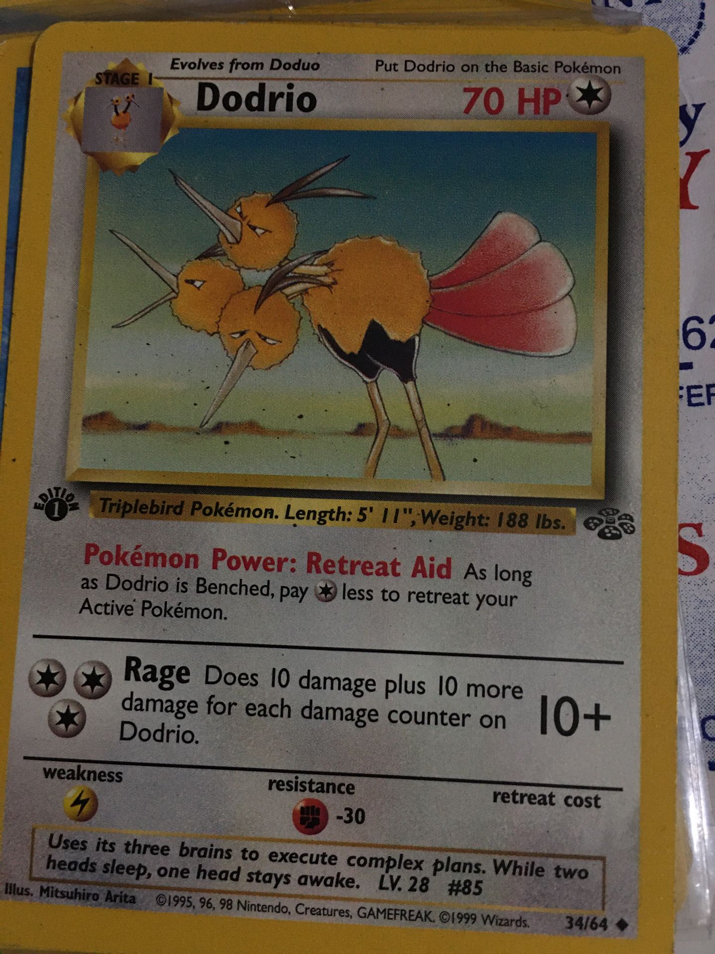 Pokémon card Dodrio 34/64