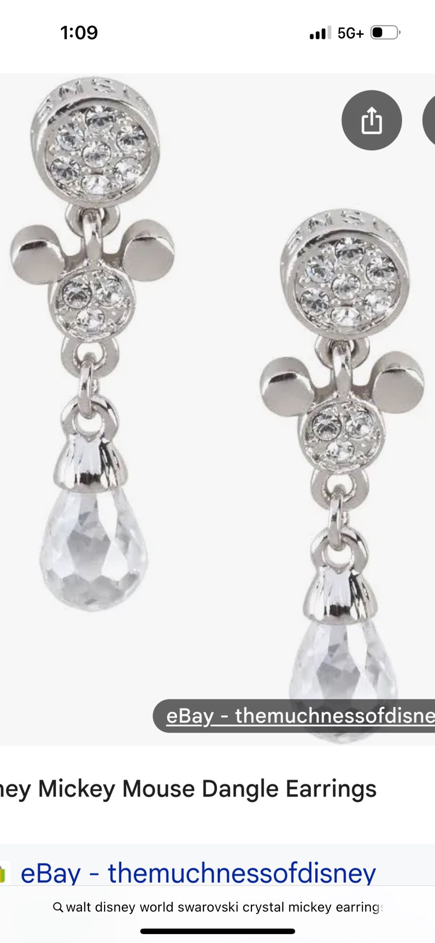 Disneyworld Mickey Teardrop Earrings