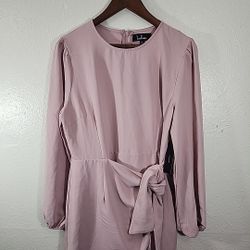 Lulu's Puff Sleeve Pink Faux Wrap Dress Size XL