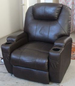 Brown Leather Massage/Heat Recliner - Fully Functional!