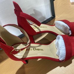 Womenis Stiletto Open Toe Strappy Hecied Sandal 7 CM Aride Strap High Heals Sandals Dress Working Bridal Party Wedding Dance Shoes Velvet Red Size 5Wo