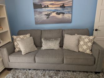 Grey Upholstered Sleeper Sofa