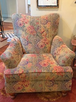 Thomasville Wingback chair - floral