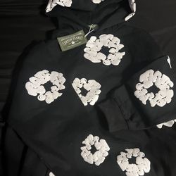 (XL) Denim Tears Hoodie Black & White Cotton 