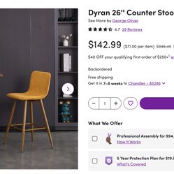 Dyran 26” Counter Stool (set Of 2)