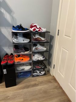 Nike shoe lot with cases and jerseys