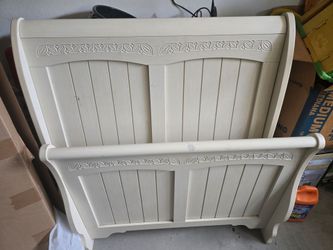 Twin sleigh bed frame and dresser