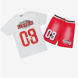 Allstar White/Red T-Shirt Short Set