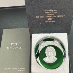 Baccarat Crystal Franklin Mint Paperweight the great Leader of history Peter the Great  In great condition  Comes in box with certificate of authentic