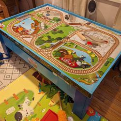 Thomas And Friend Wooden Train Table With Drawer 