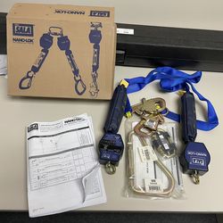 Fall Protection, Nano-Lok™ Twin Leg Tie-Back Self Retracting Lifeline. Two Harness