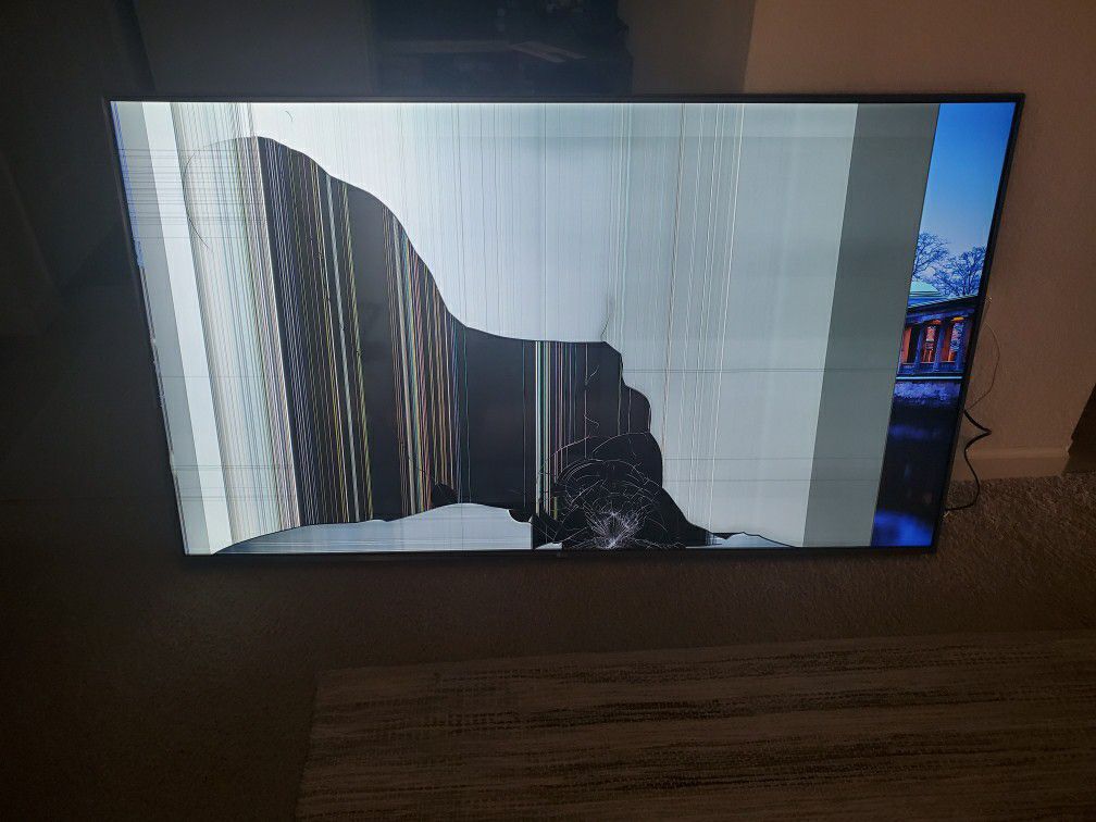 65" LG HDLED TV - Cracked (good for parts or repair)