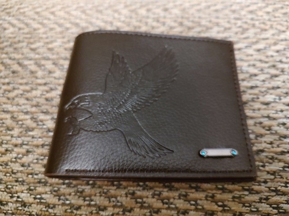 EAGLES LEATHER WALLET. DARK BROWN. NEW. PICKUP ONLY
