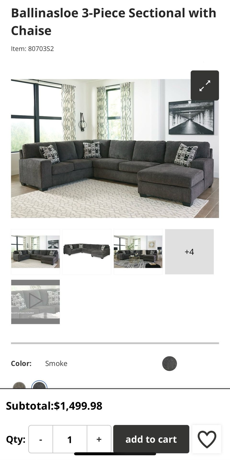 Ballinasloe 3-Piece Sectional with Chaise