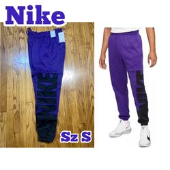 Nike Therma-Fit Men's Court Purple Standard Fit Basketball Pants Men’s Sz S New