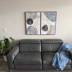 Modern Italian Leather Power Sofa – Dual Power Recliners