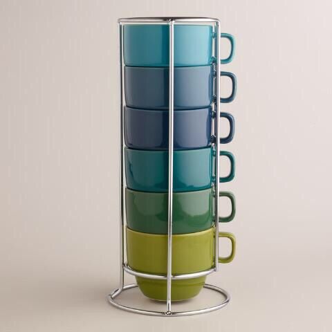 Cool Ombré Stacking Mugs, Set of 6 from World Market