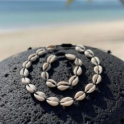 Cowie shell 🐚 necklace and bracelet/anklets