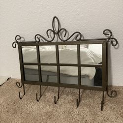 Mirrored Coat Or Key Hanger 