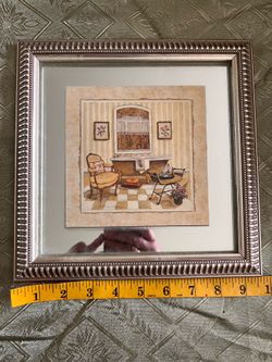 Framed wall Art with mirror $15 cash only. Cross posted