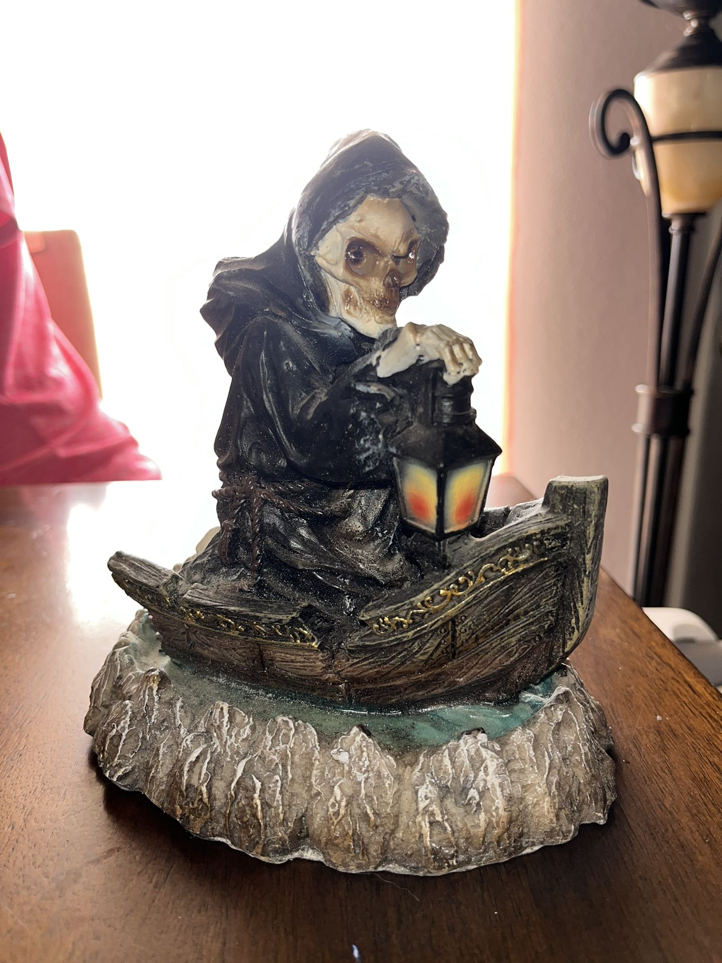 Reaper In Boat Back Flow Incense Burner