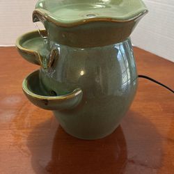 Desktop Water, Fountain, Electric Green Ceramic 8 3/4“ X 9“ OS