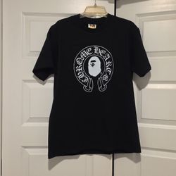 Chromehearts X Bape Black Tee Size Large 
