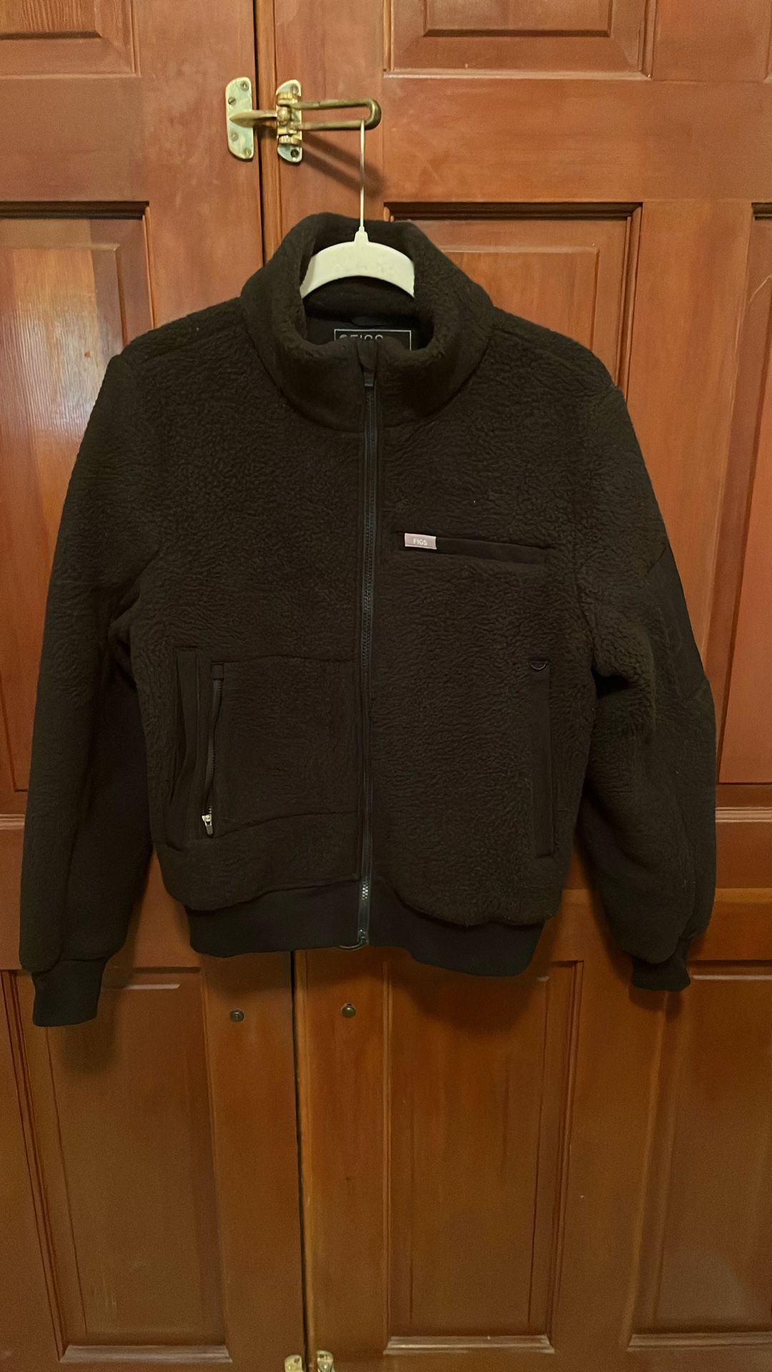 Figs Fleece Sherpa Women’s Jacket Small Black Medical Doctor Nurse