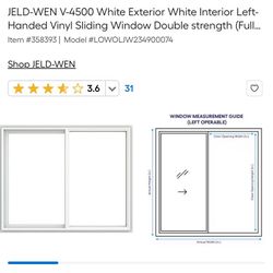 Jeldwen Premium vinyl sliding window nail fin 1 1/4 inch setback rough opening 60 x48. Low E  3 avai