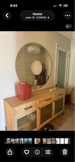 Designer mirror with cleat hanger