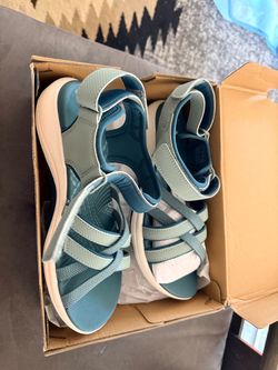 Teal Sport Sandals with Velcro Straps