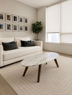 Italian Carrara Marble Coffee Table | Hand-Selected Stone | Mid-Century Modern
