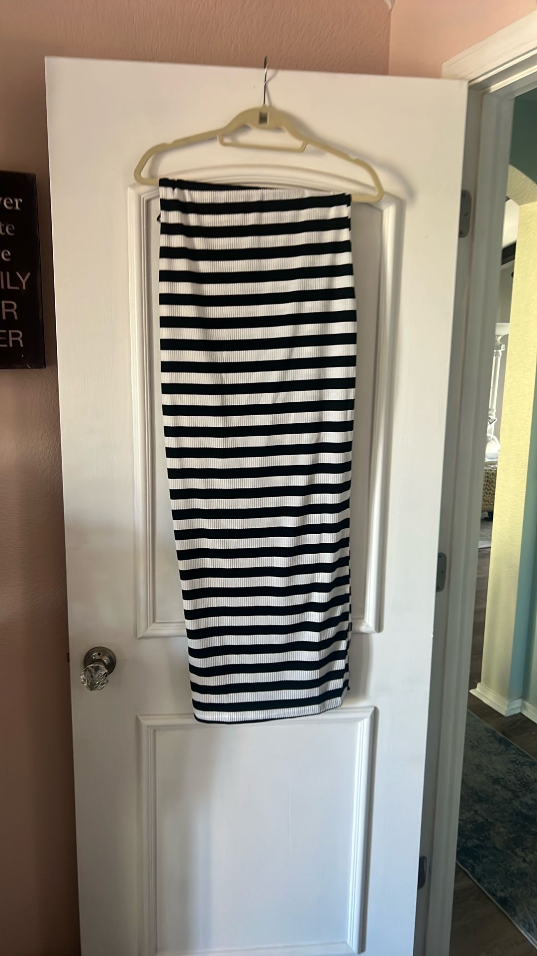 Black And White Horizontal, Striped Sundress