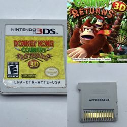 Donkey Kong Country Returns 3D (Nintendo 3DS, 2013) Cartridge Only DK