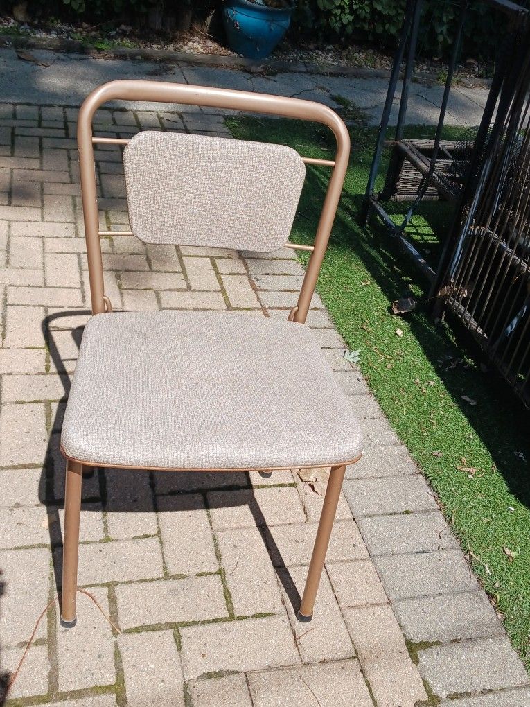 Vintage Metal Folding Chairs (Pair)